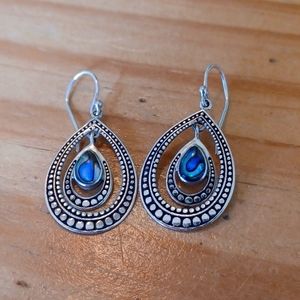 Sterling silver abalone earrings